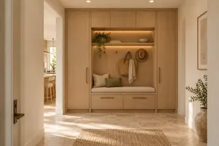 Fulton House — Mudroom · a practical arrival with fitted storage