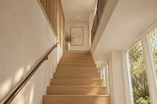 Fulton House — Main stair · oak detailing and a filtered connection between floors