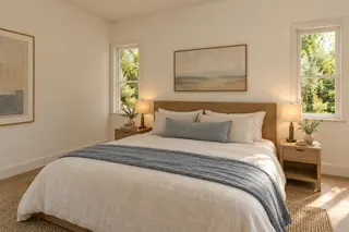 Fulton House — ADU bedroom · a quiet room at the rear of the plan