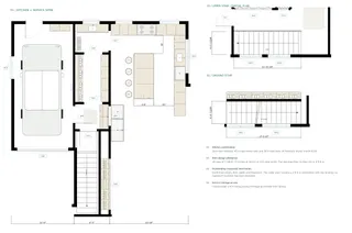 Fulton House — Kitchen, service spaces and aligned stair plans