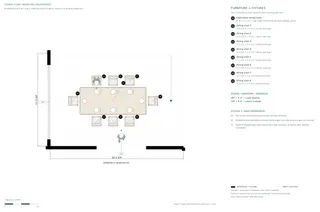 Fulton House — Dining room · eight-seat setting and circulation