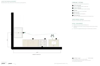 Fulton House — ADU kitchen · compact furniture and appliance plan