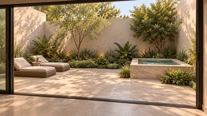 Lomas Altas Residence — Rear garden and spa
