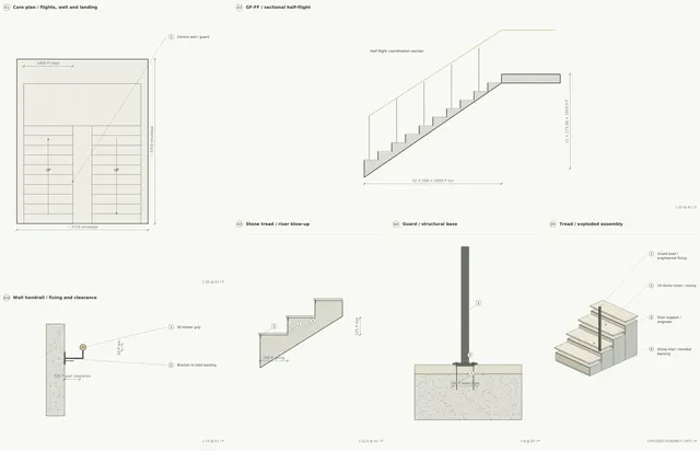 Madinah Family Villa · Stair · complete setting-out + tread details
