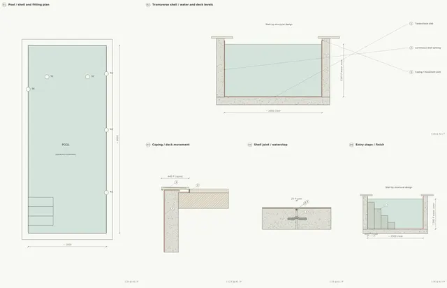 Madinah Family Villa · Pool 01 · shell, finishes and coping