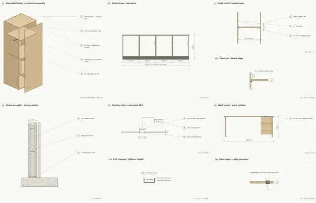 Madinah Family Villa · Library · media and built-in walls