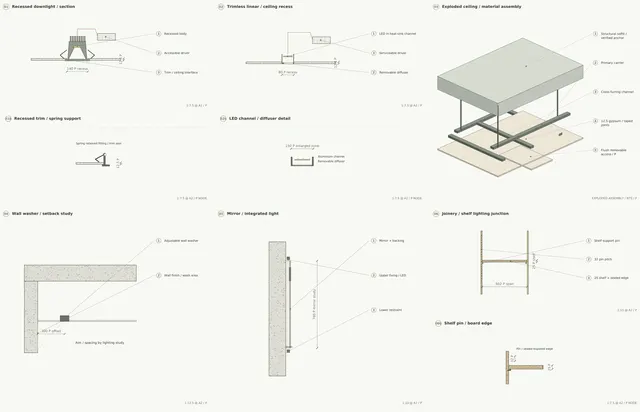 Madinah Family Villa · Lighting · channels, downlights and wall wash
