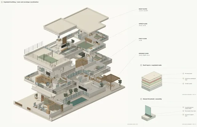 Madinah Family Villa · Whole house · exploded architectural assembly