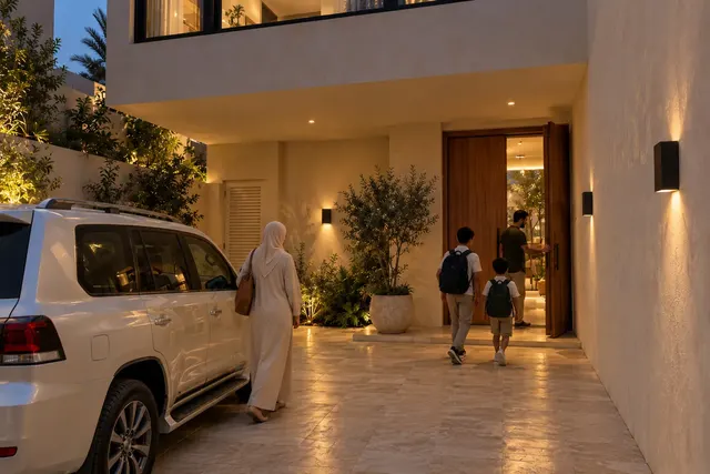 Madinah Family Villa · Exterior · Entrance at night