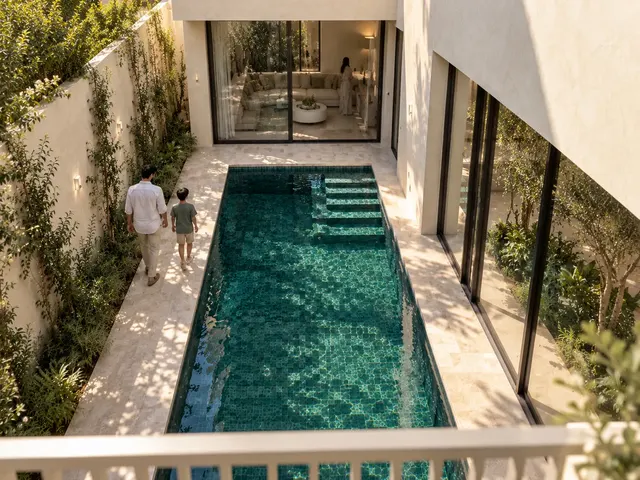 Madinah Family Villa · Exterior · Balcony overlooking pool
