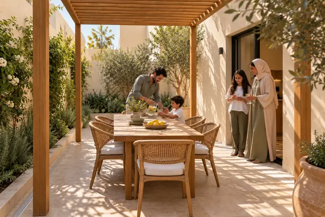 Madinah Family Villa · Exterior · Dining court, reverse view