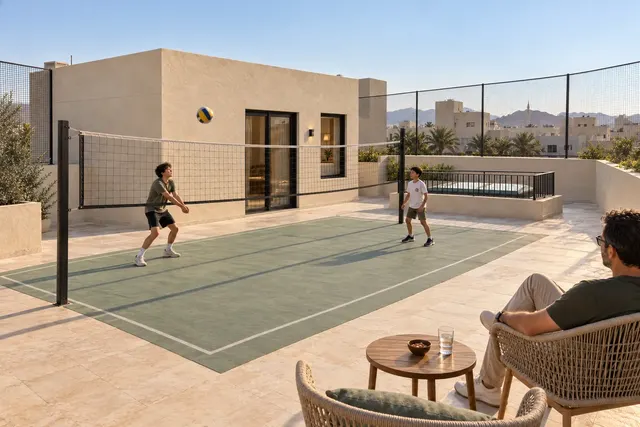 Madinah Family Villa · Exterior · Rooftop toward media room