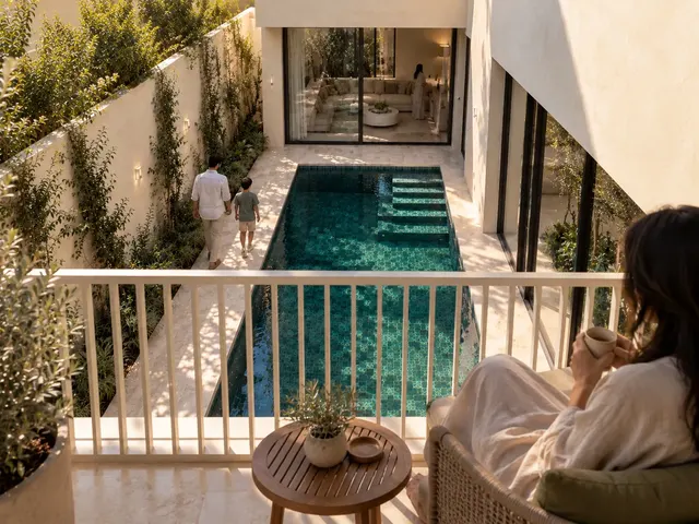 Madinah Family Villa · Exterior · East balcony and courtyard