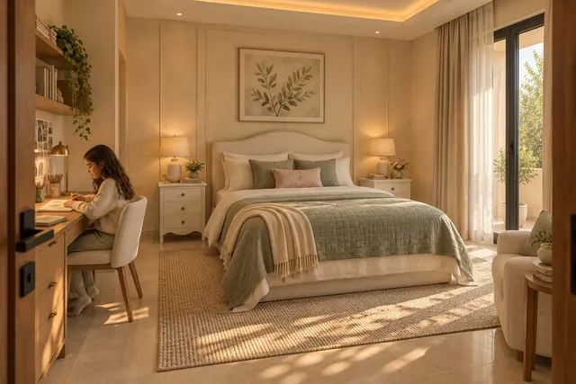 Madinah Family Villa · Interior · Daughter bedroom - furniture study