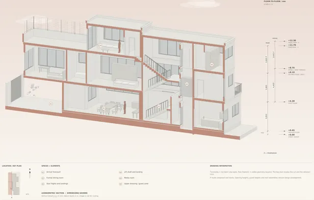 Madinah Family Villa · Section a–a · stair + lift