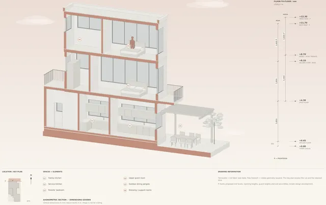 Madinah Family Villa · Section f–f · kitchens + parents + guest
