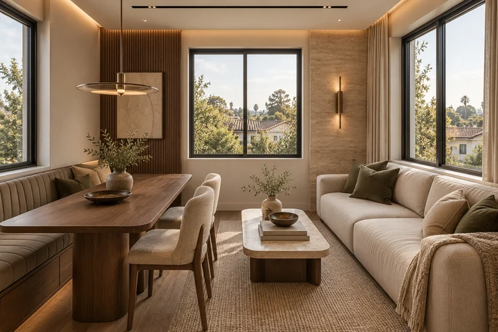 Oliver Court — Compact home · upper living and dining room