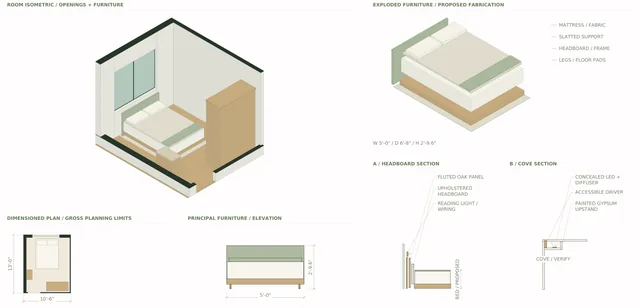 Roxbury Residence — Bedroom A / Bed + Wardrobe