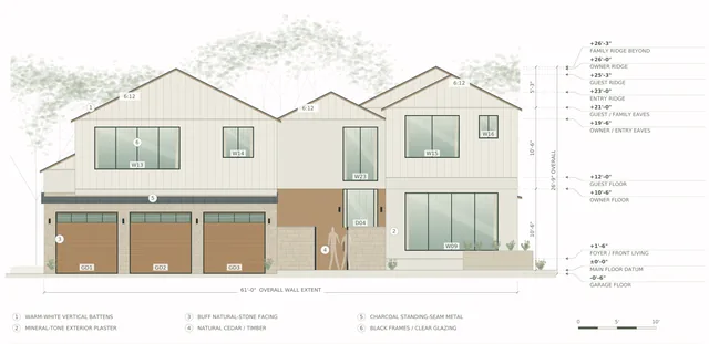 Roxbury Residence — Front elevation · northwest