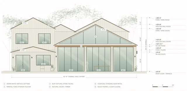 Roxbury Residence — Rear elevation · southeast