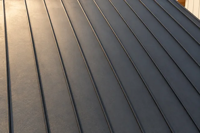 Roxbury Residence — Exterior · Standing seam roof detail