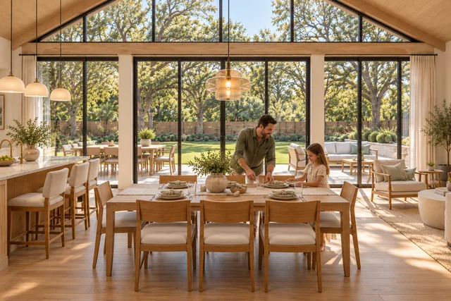 Roxbury Residence — Interior · Dining to garden