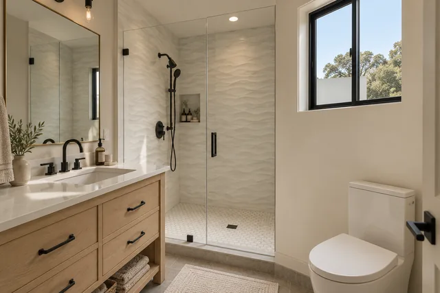 Roxbury Residence — Interior · Guest bath shower
