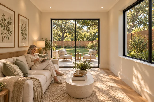 Roxbury Residence — Interior · In law living to patio