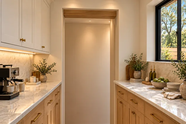 Roxbury Residence — Interior · Butler pantry cabinetry