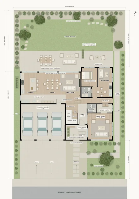Roxbury Residence — Ground floor and gardens