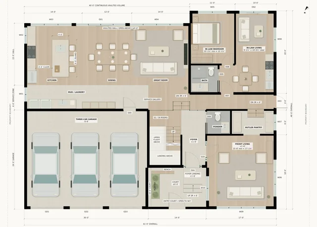 Roxbury Residence — Ground floor plan