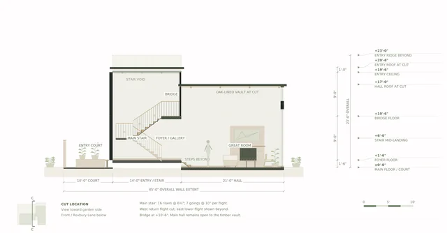 Roxbury Residence — Section C–C · main stair and common hall